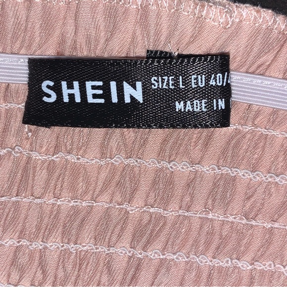 Size L Shimmery Pink Spaghetti Strap Lacey Top - Picture 3 of 3